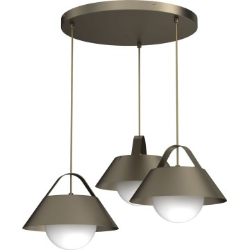Lampadario a cavo FUNDA 3xE27/15W/230V bronzo
