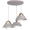 Lampadario a cavo FUNDA 3xE27/15W/230V color crema