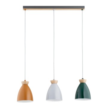 Lampadario a cavo GALIA 3xE27/15W/230V multicolore