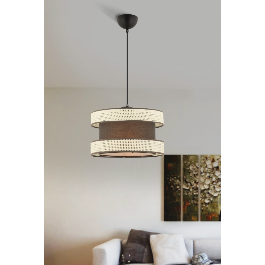 Lampadario a cavo HALO 1xE27/60W/230V marrone/crema