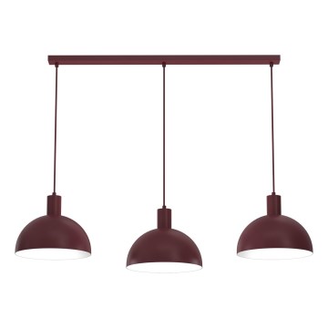 Lampadario a cavo HANDA 3xE27/15W/230V bordeaux