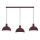 Lampadario a cavo HANDA 3xE27/15W/230V bordeaux