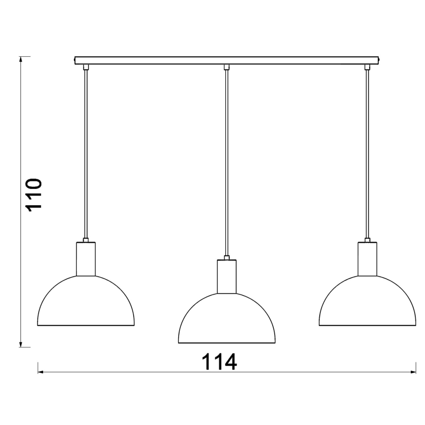 Lampadario a cavo HANDA 3xE27/15W/230V bordeaux