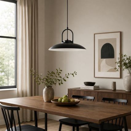 Lampadario a cavo HATTORI 1xE27/15W/230V nero