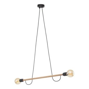 Lampadario a cavo HELIX 2xE27/15W/230V nero/beige