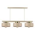 Lampadario a cavo IGNIA 3xE27/60W/230V beige/oro