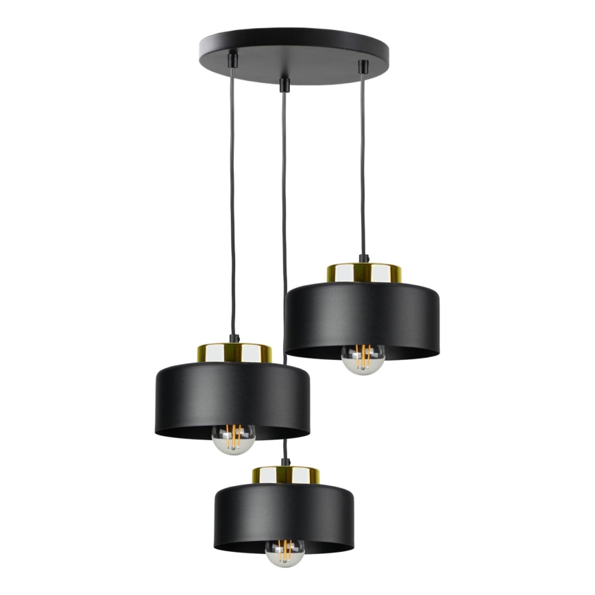Lampadario a cavo IGNIA 3xE27/60W/230V nero