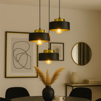 Lampadario a cavo IGNIA 3xE27/60W/230V nero