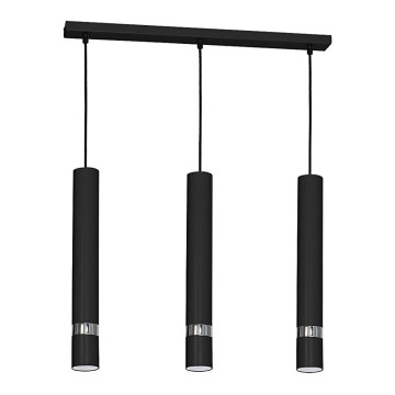 Lampadario a cavo JOKER 3xGU10/25W/230V nero/cromo lucido