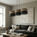 Lampadario a cavo KARBON 3xE27/15W/230V nero/marrone