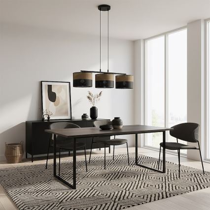 Lampadario a cavo KARBON 3xE27/15W/230V nero/marrone