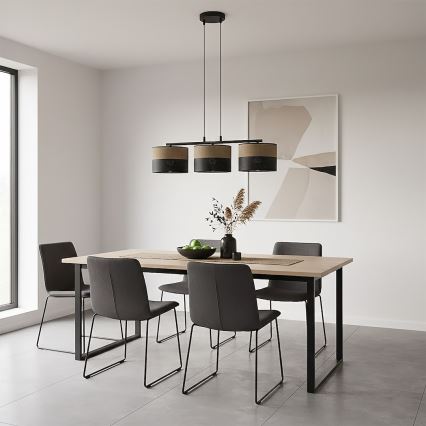 Lampadario a cavo KARBON 3xE27/15W/230V nero/marrone