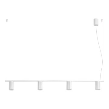 Lampadario a cavo KARBON 4xGU10/10W/230V bianco