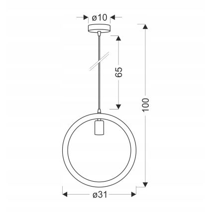 Lampadario a cavo KOLO 1xE27/40W/230V beige/nero