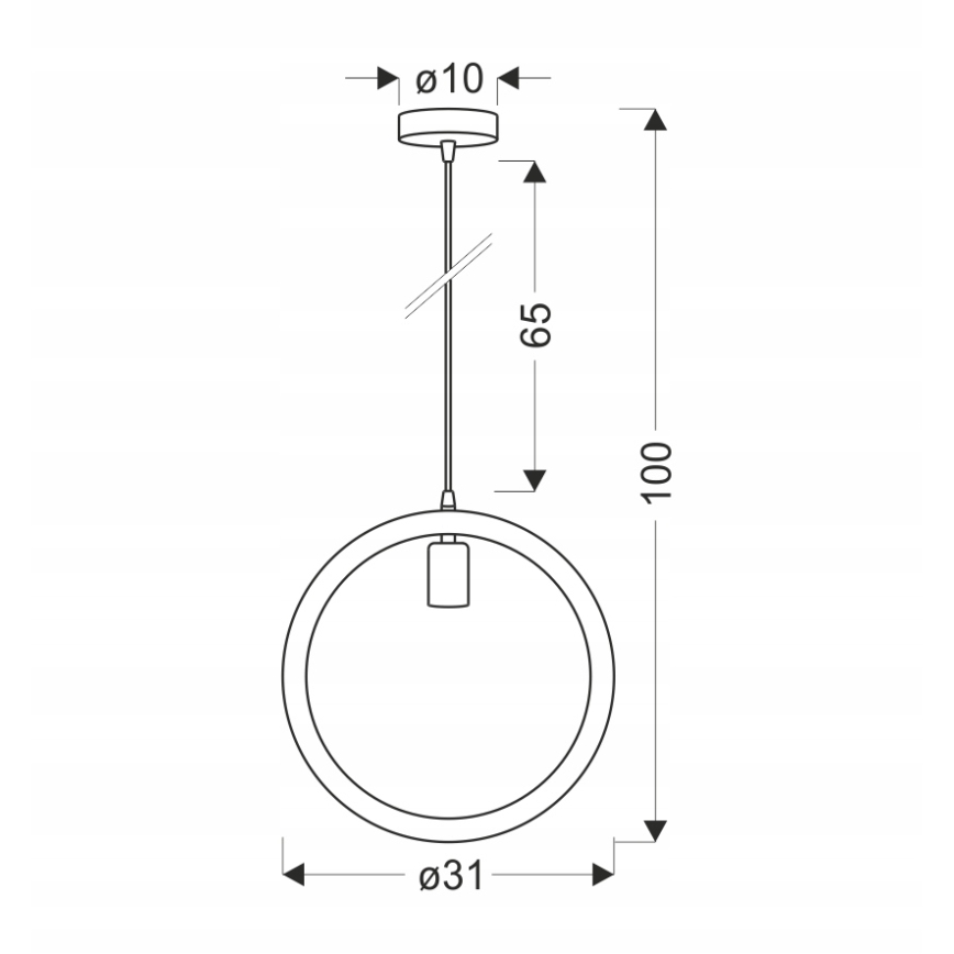 Lampadario a cavo KOLO 1xE27/40W/230V beige/nero