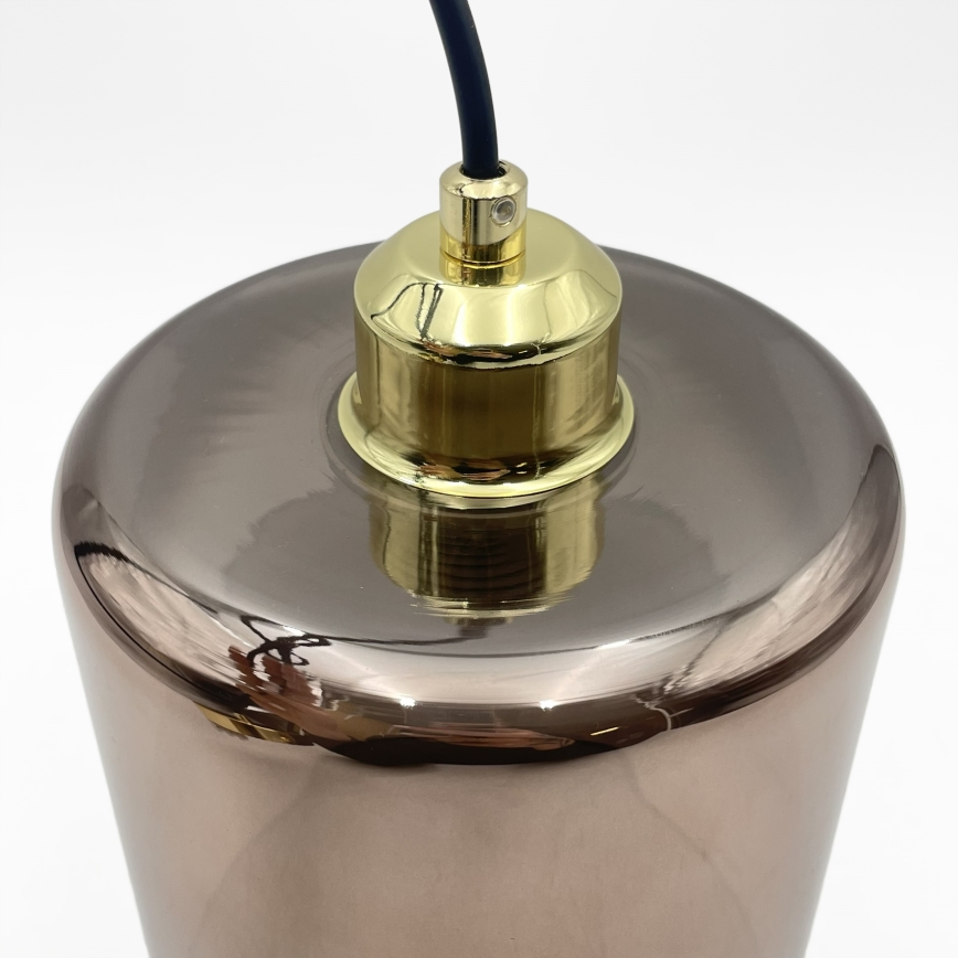 Lampadario a cavo LIAH 1xE27/15W/230V dorato/marrone fumé
