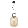 Lampadario a cavo LUCY 1xE27/40W/230V beige fumoso