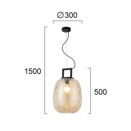 Lampadario a cavo LUCY 1xE27/40W/230V beige fumoso