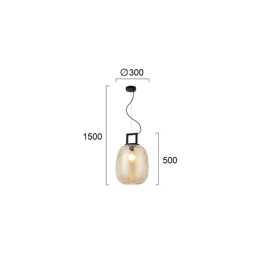 Lampadario a cavo LUCY 1xE27/40W/230V beige fumoso