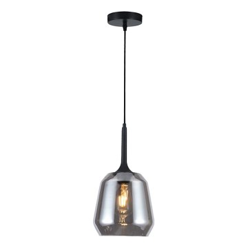 Lampadario a cavo MAEVA 1xE27/40W/230V nero fumé/nero