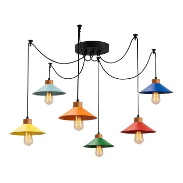 Lampadario a cavo MANAVGAT 6xE27/40W/230V, design a ragno multicolore