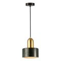 Lampadario a cavo MARBLE 1xE27/60W/230V oro/verde/decorazione effetto marmo