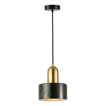 Lampadario a cavo MARBLE 1xE27/60W/230V oro/verde/decorazione effetto marmo