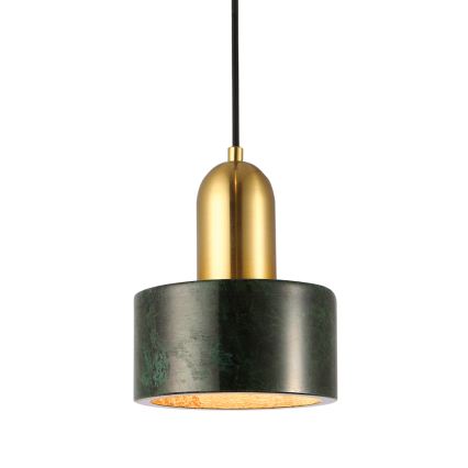 Lampadario a cavo MARBLE 1xE27/60W/230V oro/verde/decorazione effetto marmo