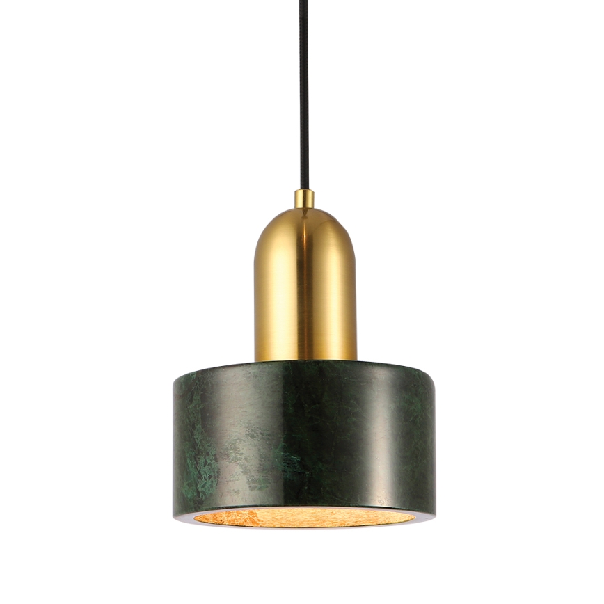 Lampadario a cavo MARBLE 1xE27/60W/230V oro/verde/decorazione effetto marmo