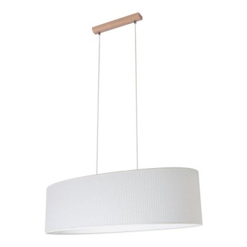 Lampadario a cavo MERCEDES 2xE27/40W/230V bianco/rovere