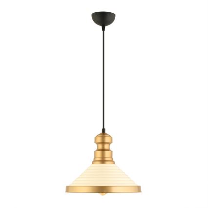 Lampadario a cavo MONZA 1xE27/40W/230V Ø 30 cm crema/oro