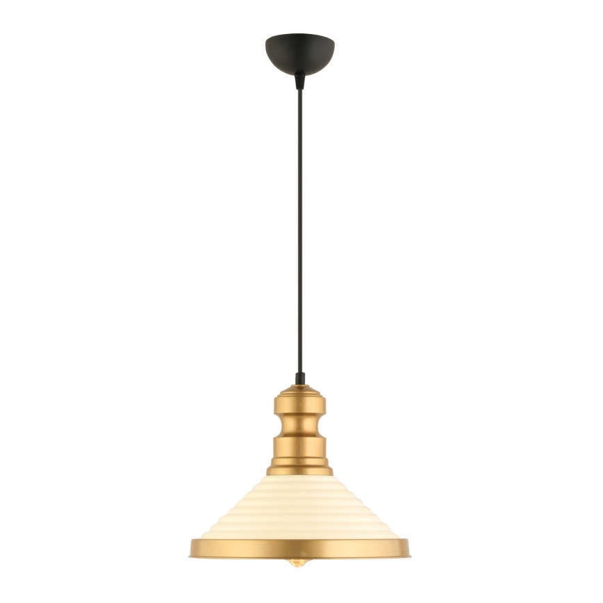 Lampadario a cavo MONZA 1xE27/40W/230V Ø 30 cm crema/oro
