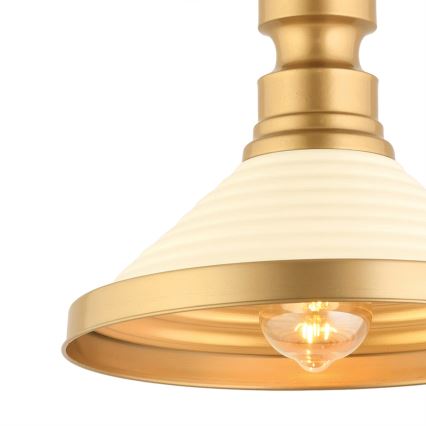 Lampadario a cavo MONZA 1xE27/40W/230V Ø 30 cm crema/oro
