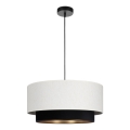 Lampadario a cavo NATIA 1xE27/60W/230V bianco/nero
