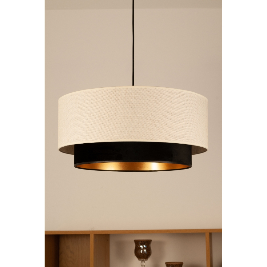 Lampadario a cavo NATIA 1xE27/60W/230V bianco/nero