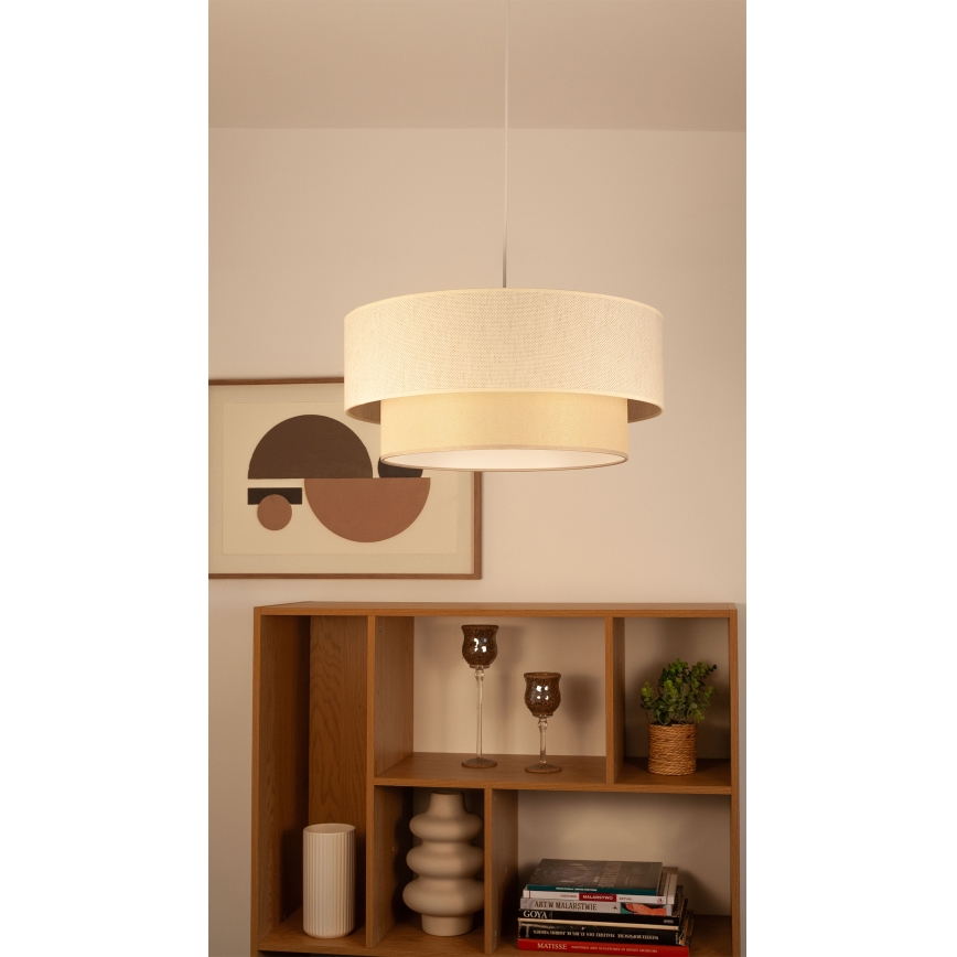 Lampadario a cavo NATIA 1xE27/60W/230V crema
