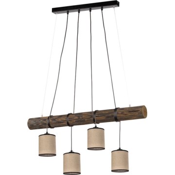 Lampadario a cavo NEGRO 4xE27/25W/230V pino