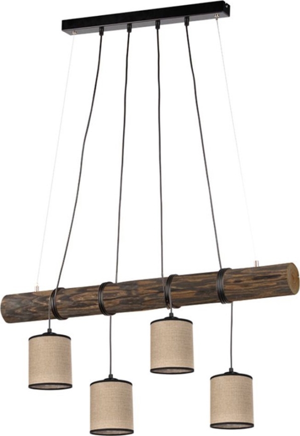 Lampadario a cavo NEGRO 4xE27/25W/230V pino