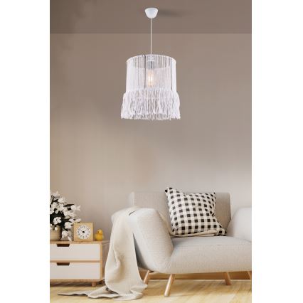Lampadario a cavo NESS MACRAME 1xE27/40W/230V bianco