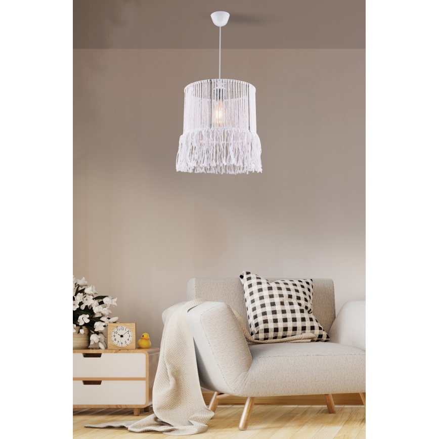 Lampadario a cavo NESS MACRAME 1xE27/40W/230V bianco