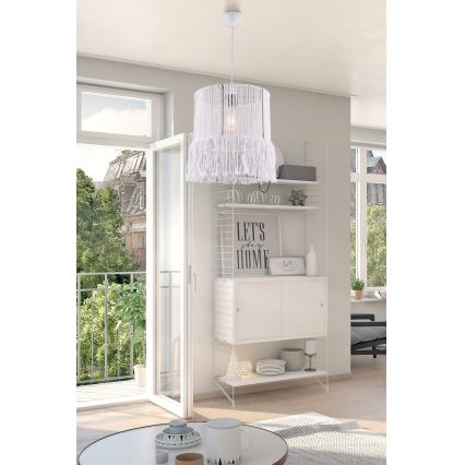 Lampadario a cavo NESS MACRAME 1xE27/40W/230V bianco