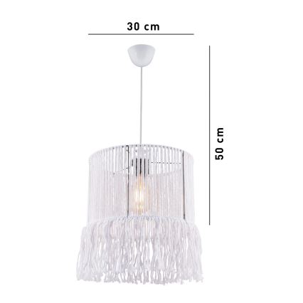 Lampadario a cavo NESS MACRAME 1xE27/40W/230V bianco