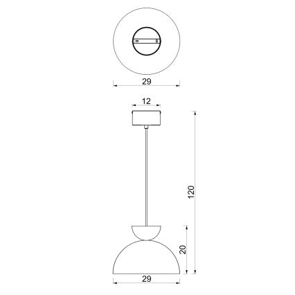 Lampadario a cavo NEVIS 1xE27/15W/230V Ø 29 cm marrone