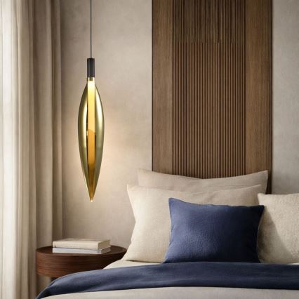 Lampadario a cavo NORDIC 1xG9/5W/230V nero/oro