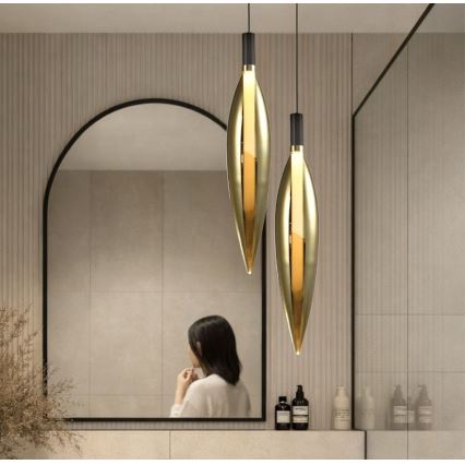 Lampadario a cavo NORDIC 1xG9/5W/230V nero/oro