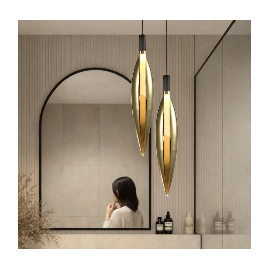 Lampadario a cavo NORDIC 1xG9/5W/230V nero/oro