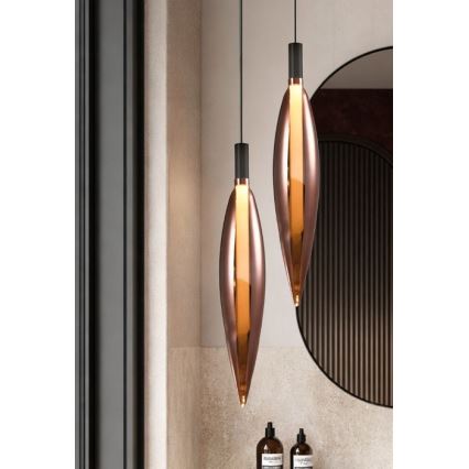 Lampadario a cavo NORDIC 1xG9/5W/230V nero/rame