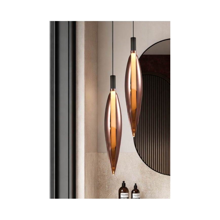 Lampadario a cavo NORDIC 1xG9/5W/230V nero/rame