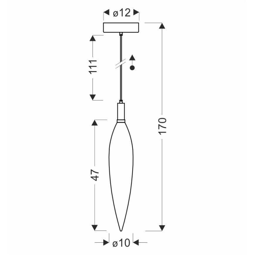 Lampadario a cavo NORDIC 1xG9/5W/230V nero/rame