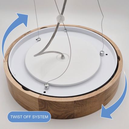 Lampadario a cavo OAK 3xE27/60W/230V rovere ? 47,5 cm